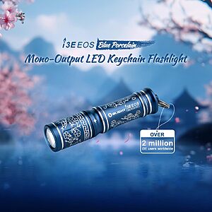 OLIGHT i3E EOS PMMA TIR Lens AAA EDC Flashlight 90 Lumens Compact Keychain Flash Light for Night, Camping (Blue Porcelain) $5