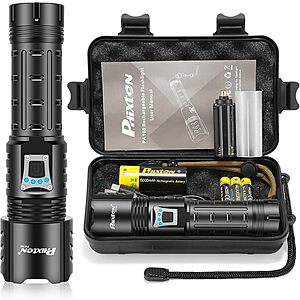[Prime] PHIXTON PA160 100000-Lumen Rechargeable LED Flashlight w/ 6000mAh Battery & USB-C $8.88 + Free Shipping