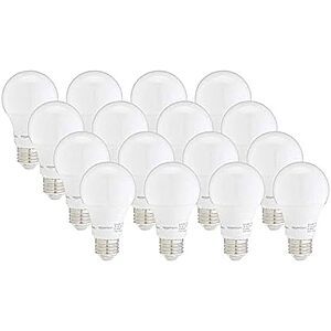 [Prime, SnS] $13.66* | 16-Pack Amazon Basics 60W Equivalent Soft White Dimmable A19 LED Light Bulbs at Amazon