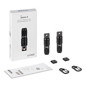 OLIGHT 2 Pack IMINI 2 EDC Rechargeable Keychain Flashlight 50 Lumens Compact Portable Mini LED Keyring Lights Built-in Battery Ideal for Everyday Carry and Emergencies $23 $22.79