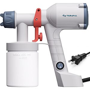 Tilswall Dreamer400 Ultra-Light Electric Paint Spray Gun w/ 2 Nozzles & 4 Patterns (White) $15 + Free Shipping w/ Prime