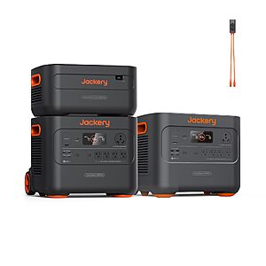 Jackery Explorer 2000 Plus Portable Power Station (2-Pack) with 1x Extra Battery & Parallel Connector, 6128Wh LiFePO4 Battery Pack $2939