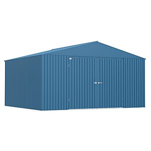 Arrow Shed Elite 14' x 12' Tall Outdoor Steel Storage Shed with High Gable and Lockable Doors Storage Building, Blue Grey $899.99