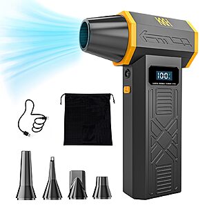 KKH Portable Electric Air Duster with Led Light, Powerful 120000RPM 4 Speed Adjustable Mini Turbo Blower for Cleaning, Rechargeable Cordless Dusters for Home Car Computer $10