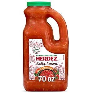 HERDEZ Salsa Casera, Medium, 70 oz Jug – Authentic Mexican Homestyle Salsa for Tacos, Chips & Dips~$6.27 With S&S @ Amazon $6.26