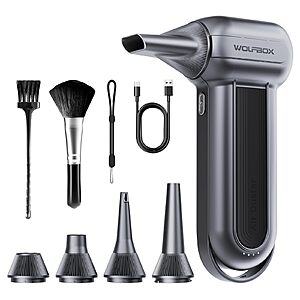 WOLFBOX MF100 Electric Air Duster-150000RPM Super Power Cordless Air Duster, Rechargeable Brushless Motor Durable Blower, 3-Gear Adjustable Dust Blower $60