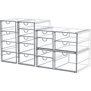 Prime: 4-Pack caktraie Clear Acrylic Organizer w/ 16 Drawers $26.03 + Free Shipping