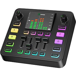 PUPGSIS Gaming Audio Mixer w/ Mic Input, Voice Changer, Noise Cancellation $17.99 + Free Shipping