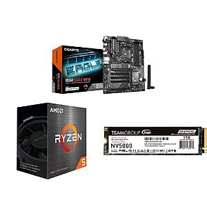GIGABYTE B550 EAGLE WIFI6 MB + AMD Ryzen 5 5500 + 1TB Team Group NV5000 SSD + Gamdias Cooler $229 w/ Shipping