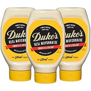 [Prime] 3-Pack 18-Ounce Duke's Real Mayonnaise Squeeze Bottle $5.80 w/ S&S + Free Shipping