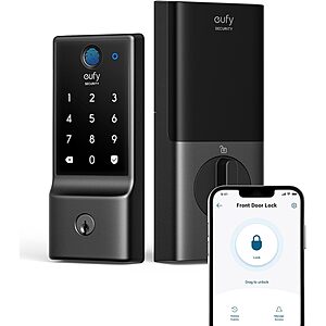 Prime Members: eufy Security Smart Lock C220, Fingerprint Keyless Entry Door Lock $89.99 & More + FS