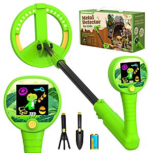 GreenRex Kids' Metal Detector w/ 2.36" Color LCD Display, 6.7" LED Coil & Adjustable Handle (Green) $14.99 + Free Shipping w/ Prime or on $35+