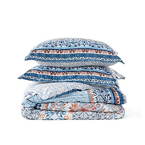 3-Piece Bedsure PureWoven 100% Cotton Patterned Duvet Cover Set (King, Light Blue) $49.50 + Free Shipping