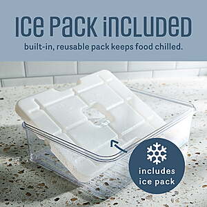COOK WITH COLOR Snack Container with Ice Pack, Food Storage Containers, Meal Prep Containers, Blue $14.99