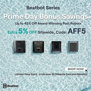 Beatbot AI Robotic Pool Cleaners Prime Day Sale: Extra 5% Off Sitewide + Free Shipping