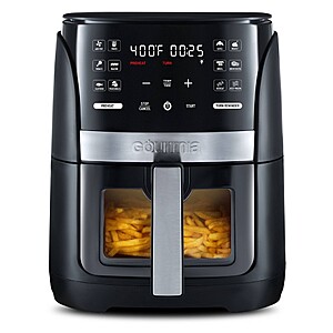 $40 FS TARGET CIRCLE Gourmia 6qt Digital Window Air Fryer with 12 Presets & Guided Cooking Black: Stainless Steel, 1-Year Warranty
