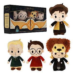 Prime Members: Kids Preferred Harry Potter Quidditch 4 Pc Plush Set - Harry Potter, Draco Malfoy, Cedric Diggory, and Luna Lovegood,  $8.34