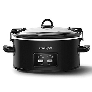$38-$49 FS TARGET Crock-Pot 6 or 7qt Cook & Carry One Touch Programmable Slow Cooker Matte Black: Locking Lid, Removable Stoneware Pot