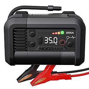 NOCO Boost+Air AX65: 2000A Jump Starter with Air Compressor Tire Inflator – Starts 8.0L Gas & 6.0L Diesel – 67 SLPM Airflow Inflates 0–40 PSI in 2 Minutes $209.94