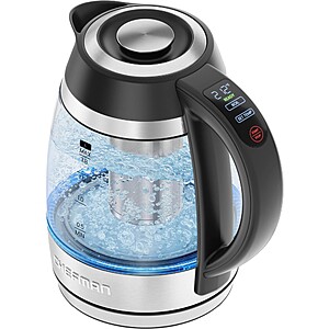 $30 FS TARGET360 or Pick Up Chefman 1.8L Lightning Borosilicate Glass Electric Kettle: Stainless Steel Lid, 1750W, Hand Wash,