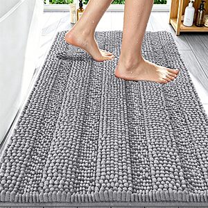 [Prime] 30"x20" Smiry Thick Chenille Bathroom Rug (Grey) $5.69 + Free Shipping