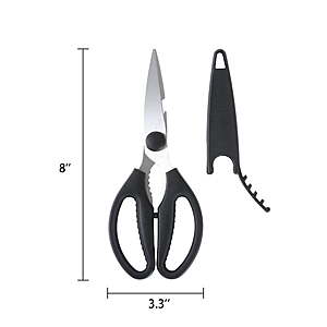 $1.78 FS WALMART+ or Pick Up Mainstays Black Handle Stainless Steel Multi-Purpose Kitchen Shears with Black Grip 1 Each