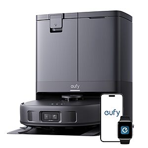 eufy X10 Pro Omni Robot Vacuum and Mop Combo, 8,000 Pa, Dual Mops with 12 mm Auto-Lift and Carpet Detection, AI Obstacle Avoidance, Auto Mop Washing&Drying, Self-Emptying, $449.99