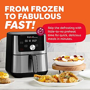 Instant Pot 6QT VORTEX Plus Air Fryer, 6-in-1, Air Fry, Broil, Dehydrate, Crisp, Roast, Reheat, Bake, Dishwasher-Safe Airfryer basket Stainless Steel $69.99