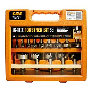 CMT Orange Tools 16 Piece Forstner Bit Set 1/4" to 2-1/8" by 1/8th 3/8" Shanks $119.99