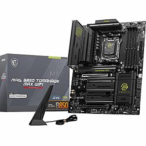 MSI MAG B850 Tomahawk MAX WiFi Motherboard at Amazon for $184