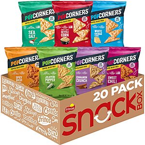 [S&S] $14.16: PopCorners Popped Corn Chips, 7 Flavor Variety Snack Pack, 1 oz Bags (20 Pack)