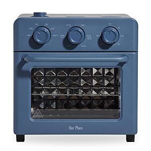Our Place Wonder Oven | 6-in-1 Stainless Steel Air Fryer Toaster Oven Combo with Basket, Rack, Pan & Tray | Compact 13 QT Countertop Capacity | Blue Salt $140