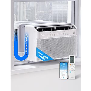 Midea 12,000 BTU U Shaped Smart Inverter Window Air Conditioner (2026 Edition) $419.99