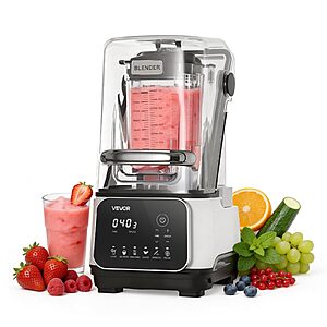 VEVOR 68-Ounce 2200W Professional Countertop Blender w/ Shield & 6 Preset Menus (White) $103.90 + Free Shipping