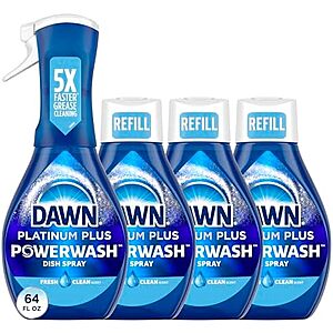 [Prime, SnS] $11.19* | 4-Piece 16oz Dawn Platinum Powerwash Dish Spray Bundle (Fresh Scent) at Amazon