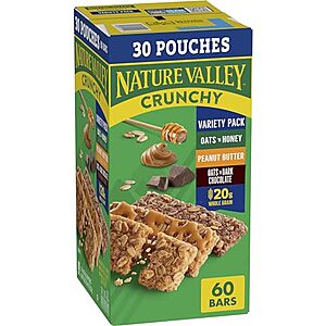 [Prime, SnS] $8.29* | 60-Count 0.75-Oz Nature Valley Crunchy Granola Bars (3 Flavor Variety Pack) at Amazon