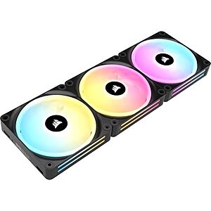 [AC] $59.99 | Corsair iCUE Link QX120 RGB 120mm Magnetic Dome RGB Fans - Triple Fan Starter Kit with iCUE Link System Hub - Black at Amazon