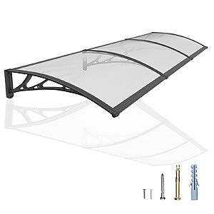 48x120'' Window Door Awning Exterior, UV/Rain/Snow/Sunlight Polycarbonate Overhang Canopy $236