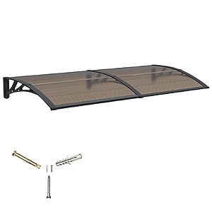 GGNEBAI 32"x80" Door Awning Exterior, Polycarbonate Window Canopy ABS Bracket $67.58