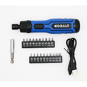 Kobalt 4V Max 1/4" Cordless Screwdriver w/ Battery & USB Cable (Blue) $16.98 + Free Store Pickup at Lowe's or Free Shipping on $35+