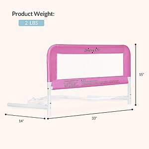 Dream On Me Mesh Security Bed Rail – Toddler Safety Guard with breathable mesh, reinforced anchor system $14.37