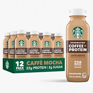 Prime: 12-Pack 12-Oz Starbucks Coffee & Protein Mocha High Protein Iced Coffee $22.28 w/ S&S + Free Shipping