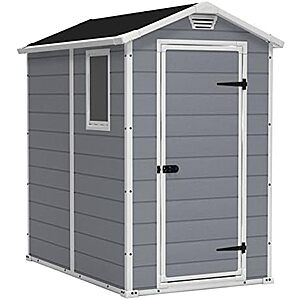 [AC] $369.99 | Keter Manor 4' x 6' Resin Storage Shed (Gray/White) at Amazon