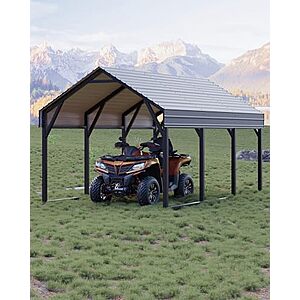 $305.99* | GarveeLife Steel Roof Metal Carport Sheds: 12' x 13' x 11' Carport at Amazon