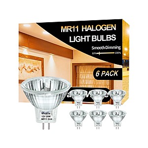 12-Pack MR11 12V 20W Halogen Light Bulbs w/ GU4 Base (2800K Warm White) $9.99 + Free Shipping w/ Prime or $6 Fee per Order