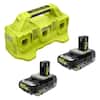 RYOBI ONE+ 18V 6-Port Fast Charger w/ 2.0Ah Lithium-Ion Battery 2-Pack $149 + Free Shipping