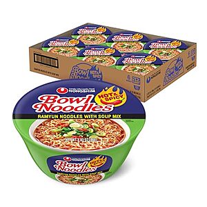 [SnS, AC] $4.13* | 6-Pack 3.03-Oz Nongshim Instant Ramen Bowl Noodle Soup (Hot & Spicy) at Amazon
