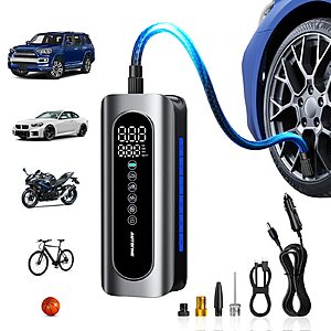 7800mAh AUTOONE 150 PSI Cordless Tire Inflator Air Compressor w/ Digital Pressure Gauge, LED Light & 12V Car Adapter $9.99 + Free Shipping w/ Prime or on $35+