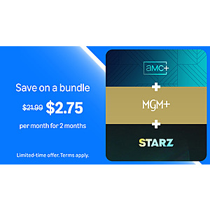 Amazon Prime Members: 2-Month Starz + AMC+ & MGM+ Bundle Streaming Subscription $2.75/Month via Amazon