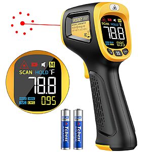 [Prime] Vesogy Infrared Thermometer Temperature Gun w/ Adjustable Emissivity (-58°F ~932°F) & Max-Min Measure  $5.69 + Free Shipping